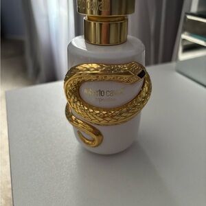 Roberto Cavalli White and Gold Perfume Bottle